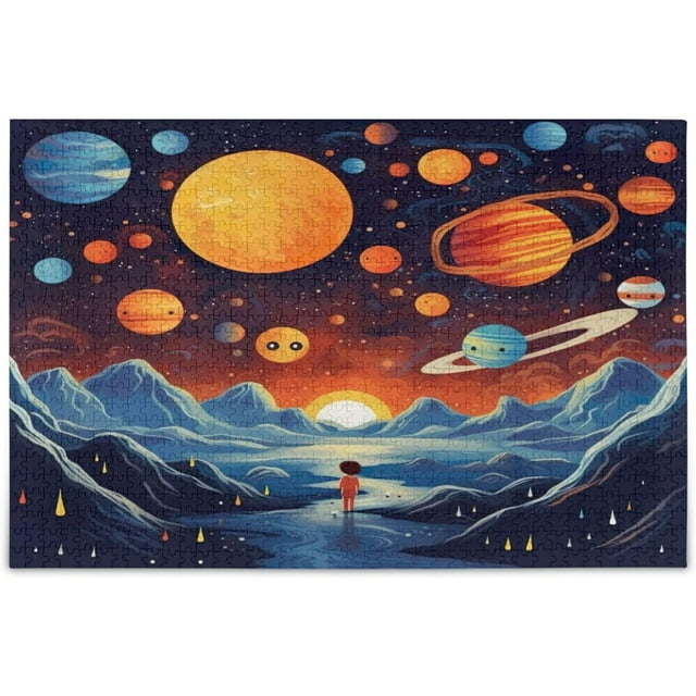 Wellsay Space Cartoons 500 Piece Large Jigsaw Puzzle for Adults - Game ...