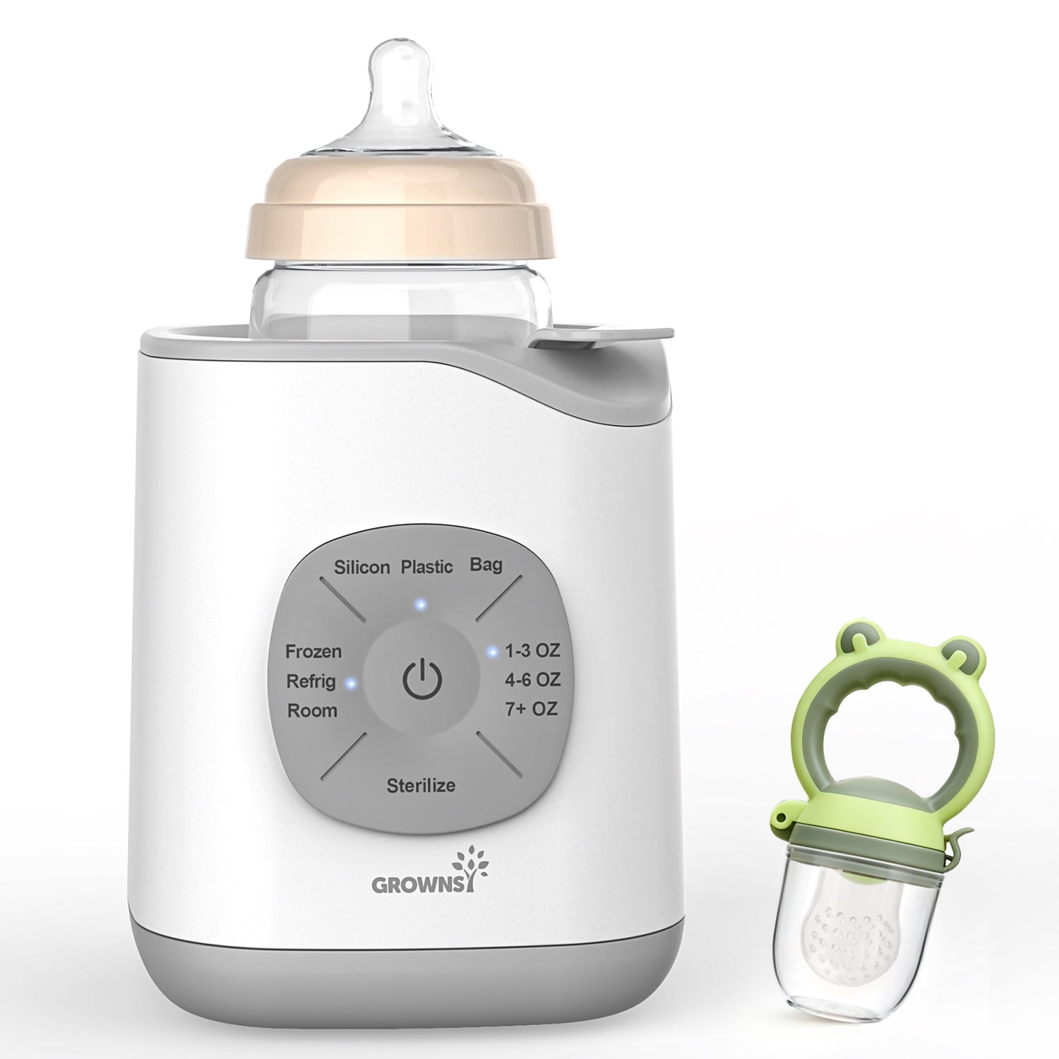 Grownsy Fast Baby Bottle Warmer 10 in 1 for Breastmilk& Formula with Food Feeder Pacifier