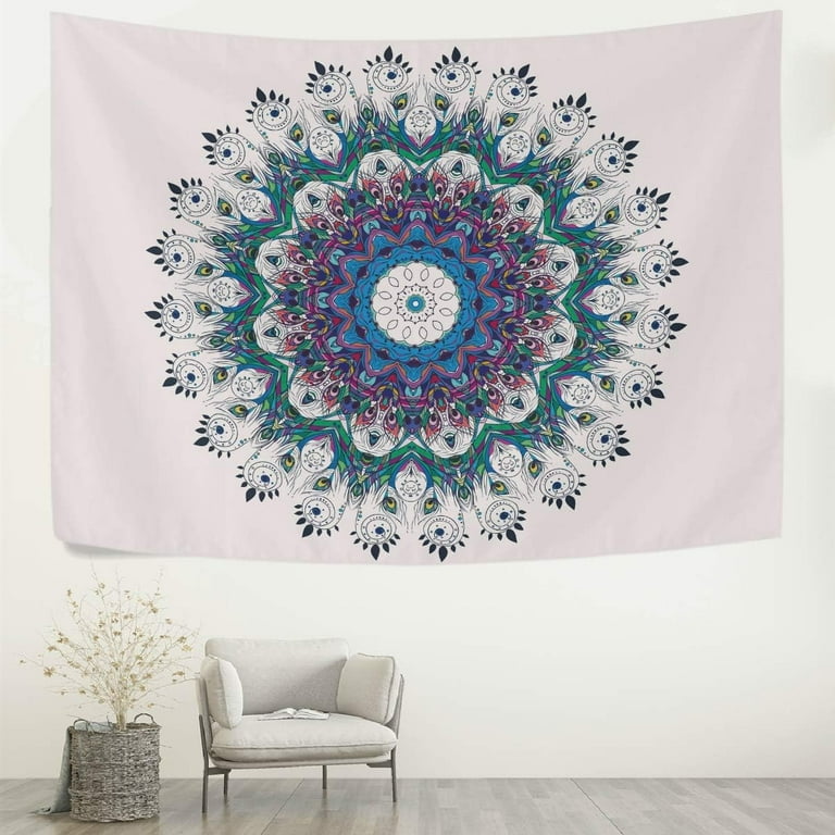 Wellsay Tapestry Vintage India Mandala Peacock Feather Tapestry Wall Hanging Decorative Wall Tapestries Wall Art Wall Blanket Bedding Tapestry for Bedroom Living Room Dorm Home Decor 60 x40 Walmart ...