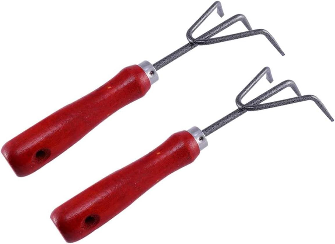 Wellsay Three-Toothed Rake Set for Garden Metal Garden Rake for Weeding ...