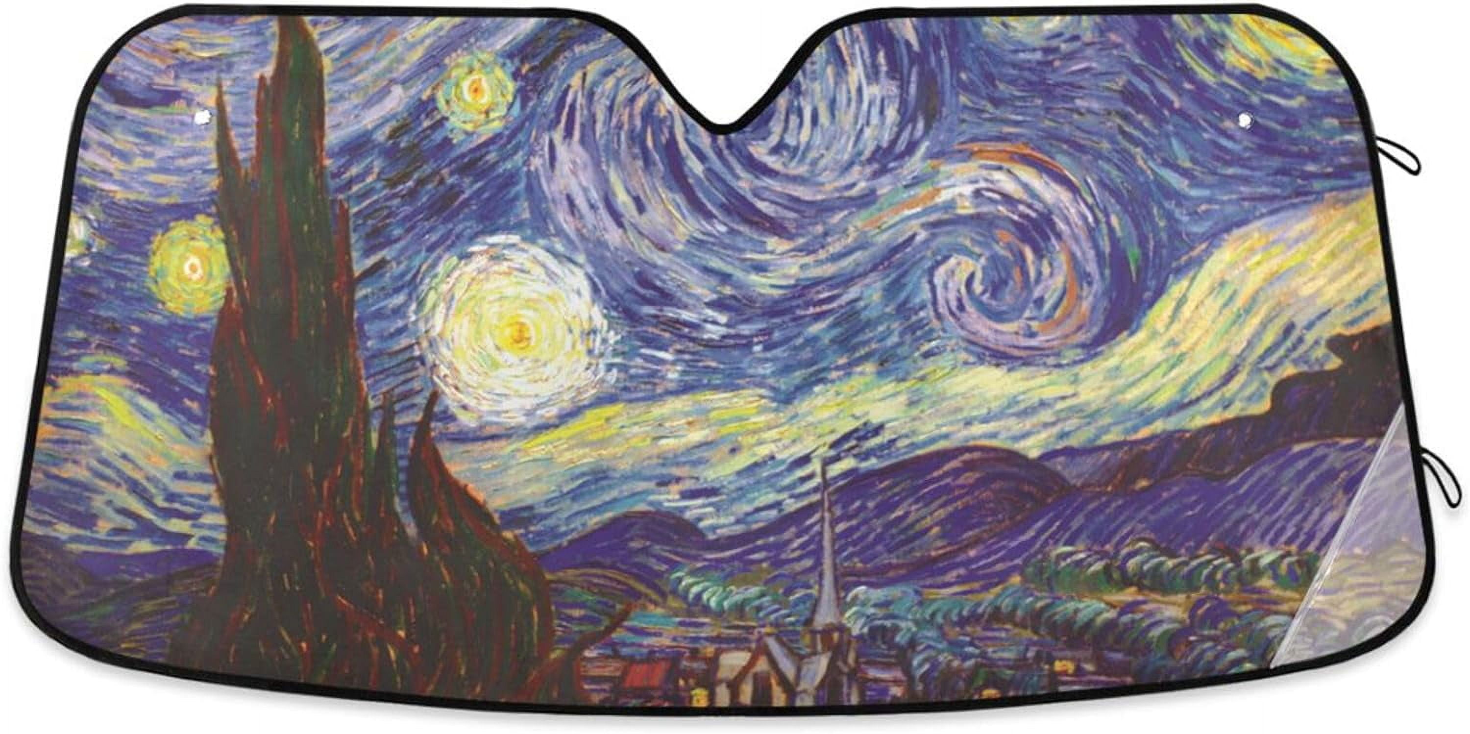 Wellsay Van Gogh Starry Night Car Windshield Sun Shade Foldable Sun ...