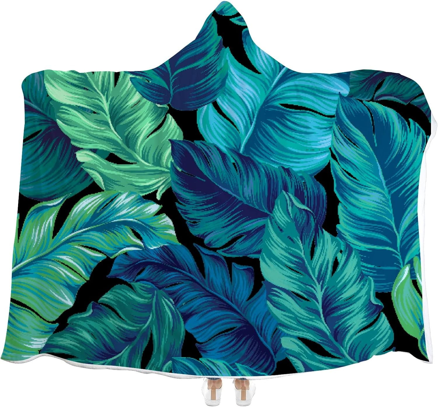 Wellsay Wearable Hooded Blankets Throw Poncho Cloak Blanket Turquoise