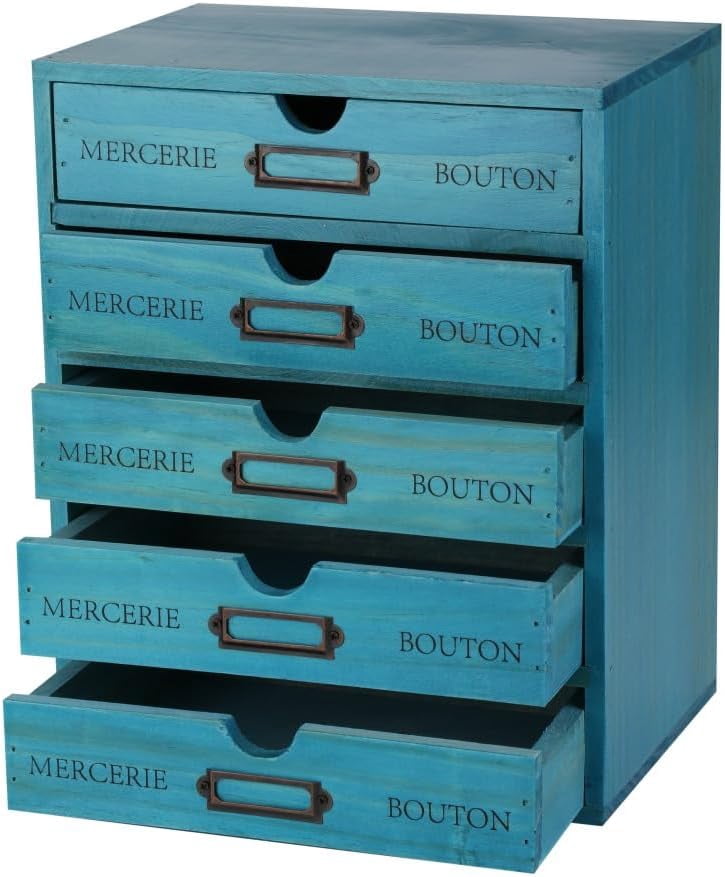 Wellsay Wooden Storage Box Apothecary Drawers Vintage Wooden Drawers ...
