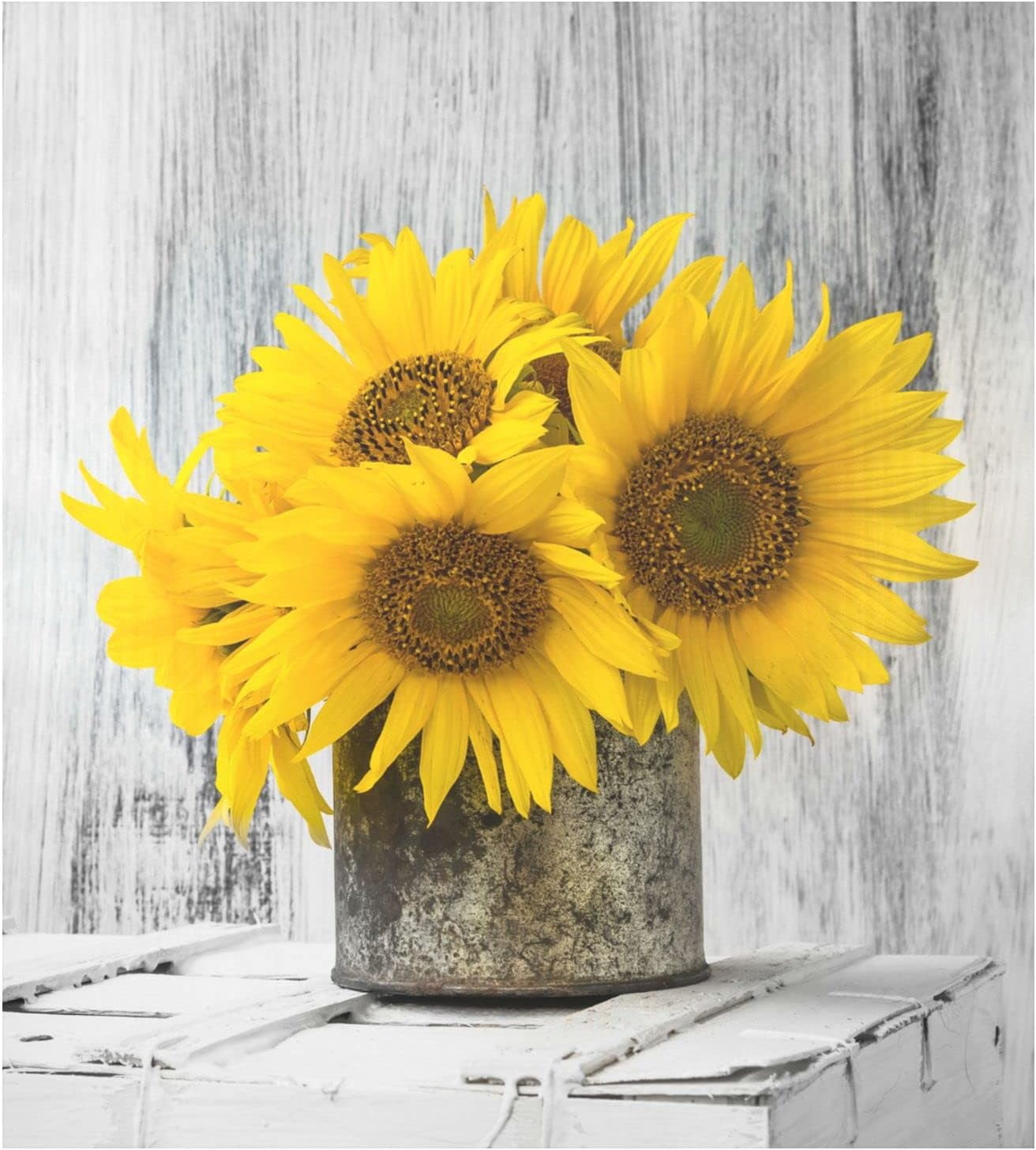 Wellsay Yellow Sunflowers Bouquet Floral Flower Large Dishwasher