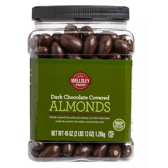 Wellsley Farms Dark Chocolate Covered Almonds, 45 oz.