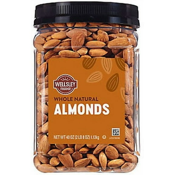 Wellsley Farms Whole Almonds, 40 oz (Pack of 4)