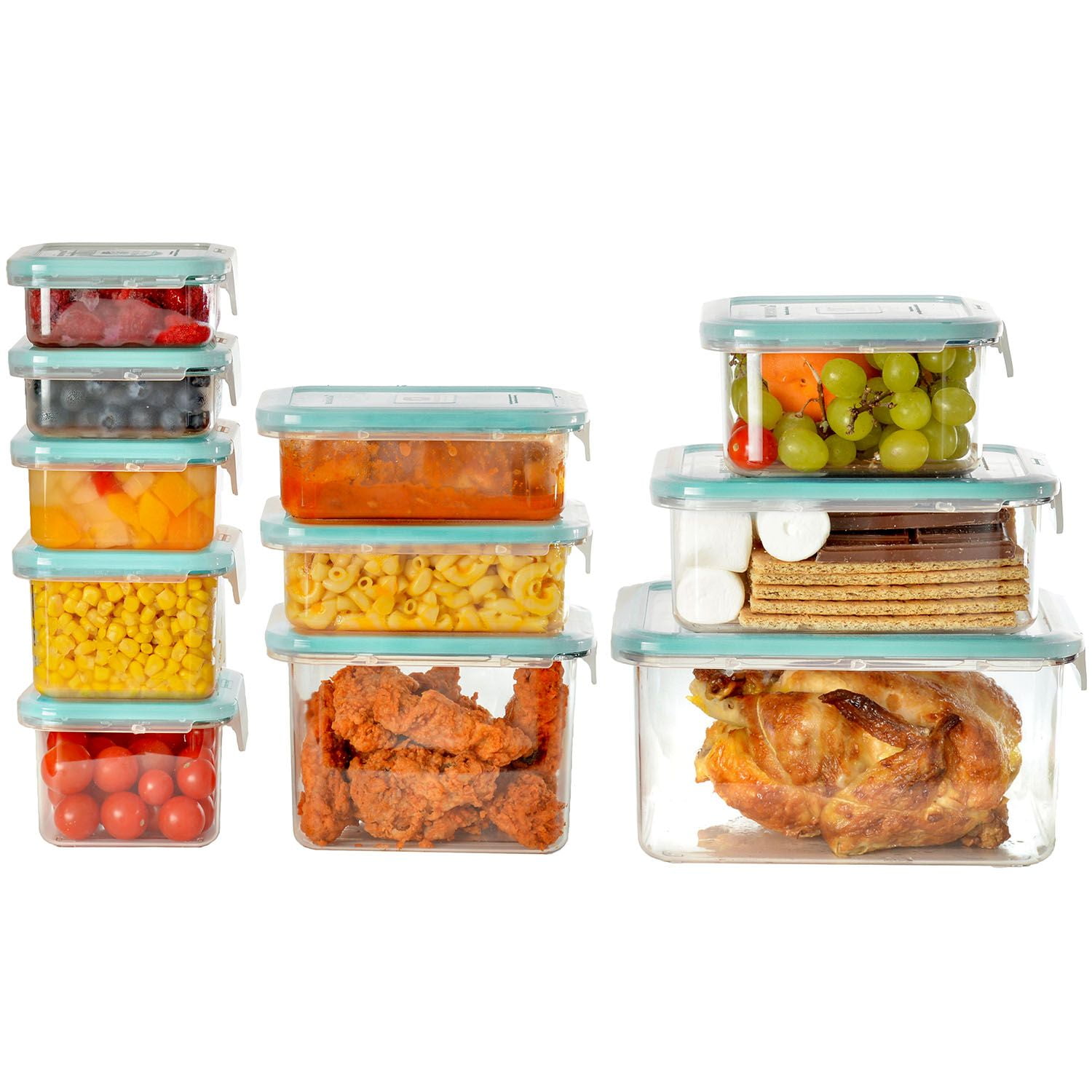 Wellslock 5.2 cups (Pack of 2) Locking Food Storage Containers with Li