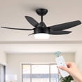 thumbnail image 1 of Wellspeed 40 in Ceiling Fans with Lights and Remote, Black Modern Ceiling Fan with Dimmable Lights, Reversible 5 Blades, Ceiling Fans for Bedroom, Living Room, Indoor, Noiseless Motor, 1 of 18