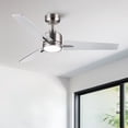 thumbnail image 1 of Wellspeed 48 in. Modern Ceiling Fan with Dimmable Light, for Indoor, Remote Control, 6 Speeds Reversible DC Motor, Brushed Nickel, 1 of 10