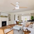 thumbnail image 1 of Wellspeed 48 in. Smart Ceiling Fan Light, Work with App Control, 3-Blade, for Indoor, Matte White, 1 of 18
