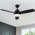 thumbnail image 1 of Wellspeed 48 in. Smart LED Ceiling Fan, 3-Blade, Indoor Matte Black, Work with Alexa and App Control, 1 of 16