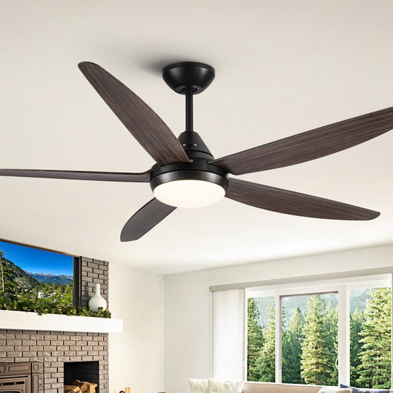 Wellspeed 56 in. Indoor Faux Wood Farmhouse Ceiling Fan with 5 Blades and Remote Control