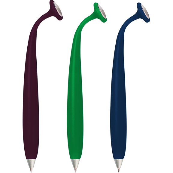 Wellspring Wiggle Pen - Magnetic Pens For Fridge And Other Magnetic Surfaces, For Making Quick Notes Or Lists, Use With A Grocery List Magnet Pad For Fridge 3 Pack - Amethyst, Jade, Navy