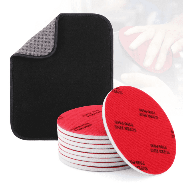Welltop 9 Pieces Bowling Ball Sanding Pad Kit with 500/1000/2000 Grit