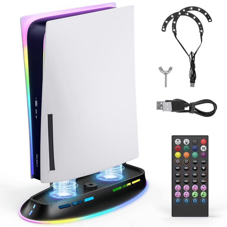 Cooling Fan RGB lighting For PS5 Slim Console Optical Digital