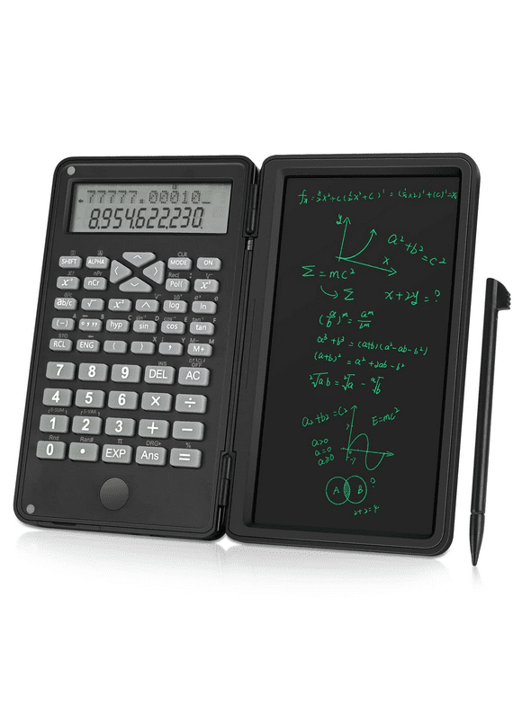Welltop Scientific Calculator with Erasable Writing Board - Black