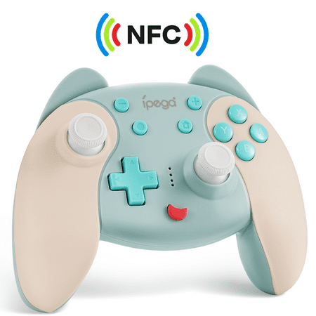 Welltop  Switch Controller, Wireless Switch Pro Controllers, Switch Remote Gamepad Support NFC/Home Wake-Up - Green