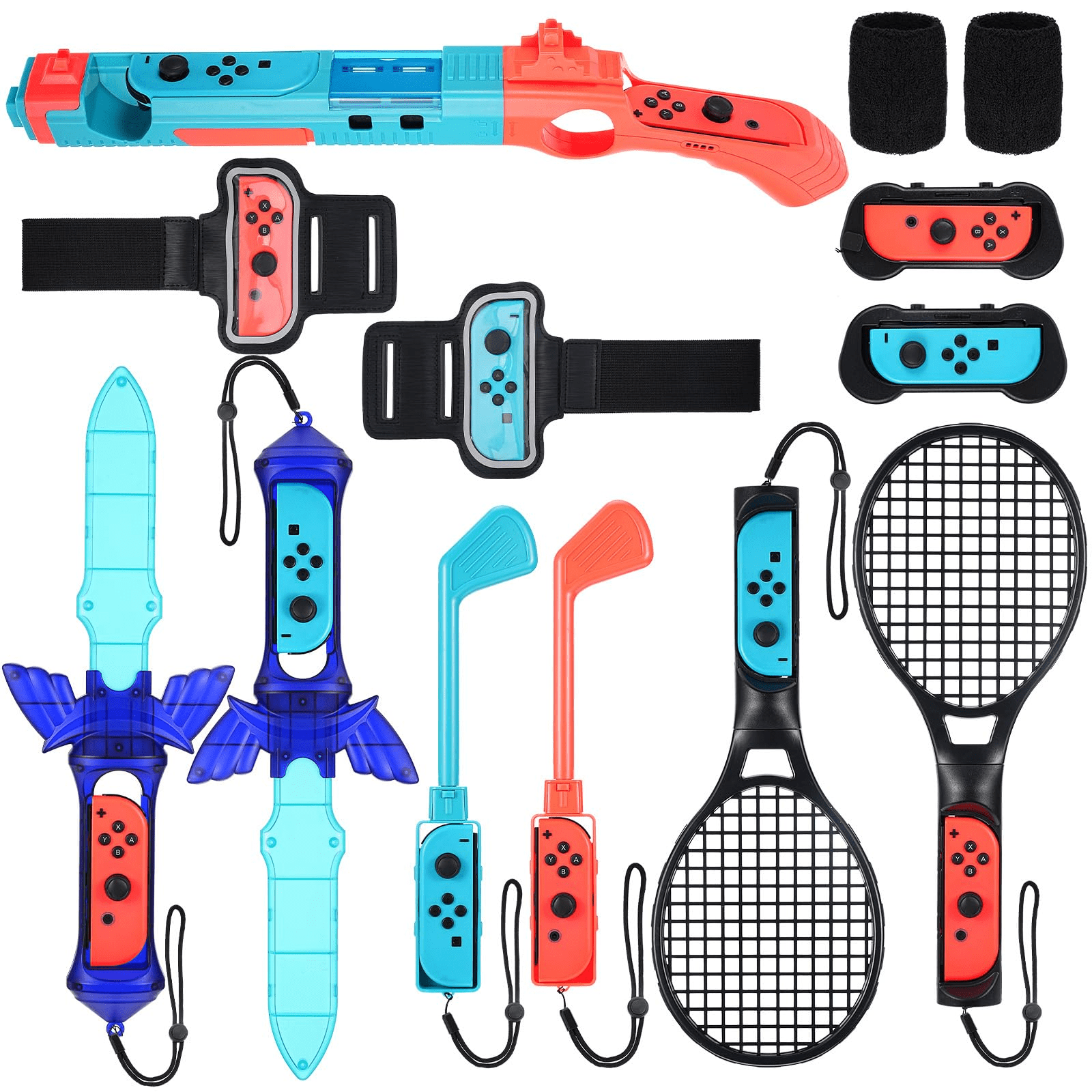 Welltop Switch Sports Accessories Bundle, 14 in 1 Family Accessories