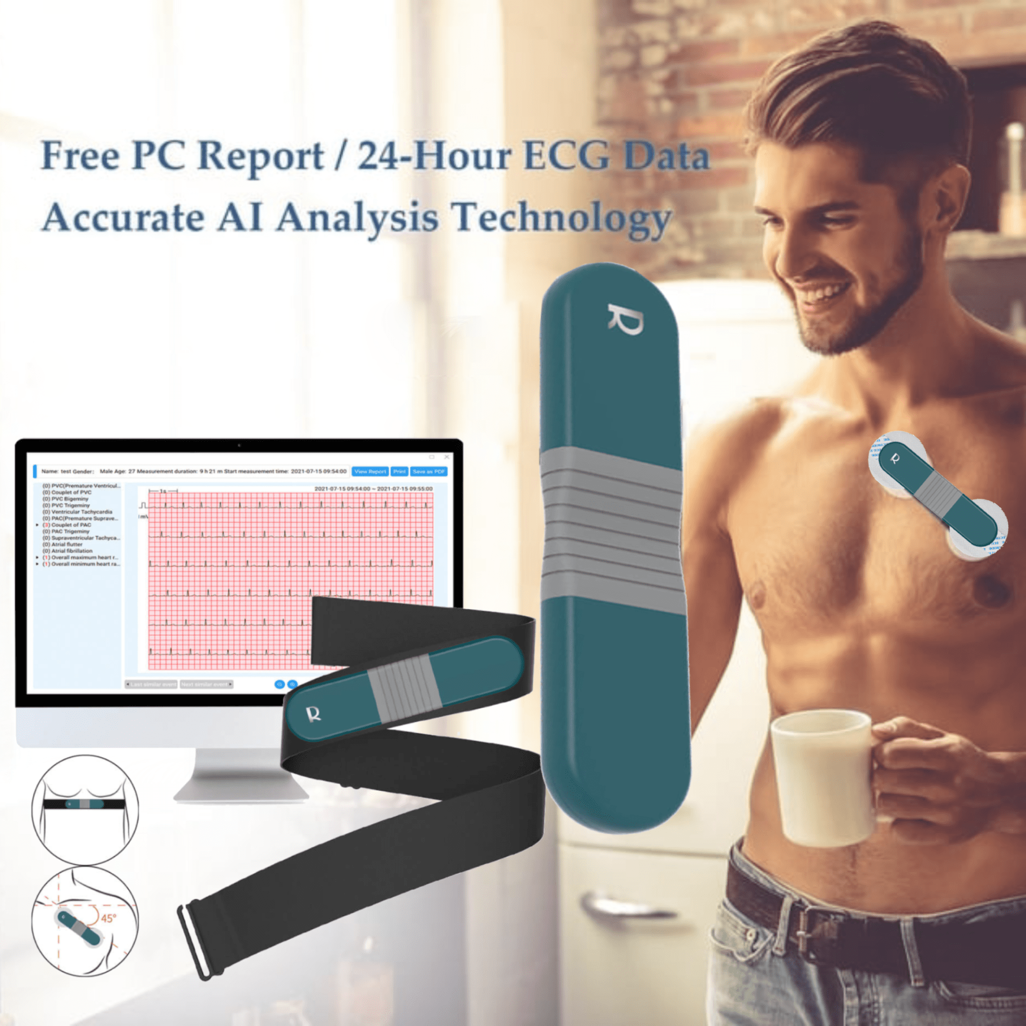 Checkme Pulsebit EX ポータブルデジタル 心電図測定器 Checkme Pulsebit EX ECG Monitor
