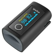 Wellue Pulse Oximeter Finger Monitor,Fingertip Oxygen Monitor for SpO2 and Pulse Rate,with Batteries,Lanyard and Carry Case,PC60F