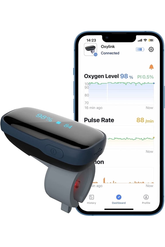 Oxylink Pulse Oximeter, Wearable Continuous Heart Rate Monitor,for Sports-Running/Hiking/Biking