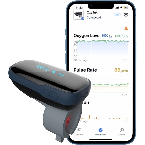 Vibeat Oxylink Pulse Oximeter, Wearable Continuous Heart Rate Monitor,for Sports-Running/Hiking/Biking