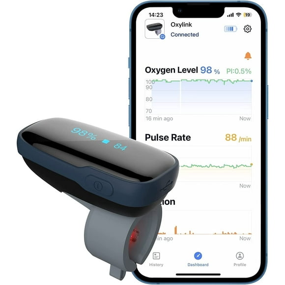 Vibeat Oxylink Pulse Oximeter, Wearable Continuous Heart Rate Monitor,for Sports-Running/Hiking/Biking