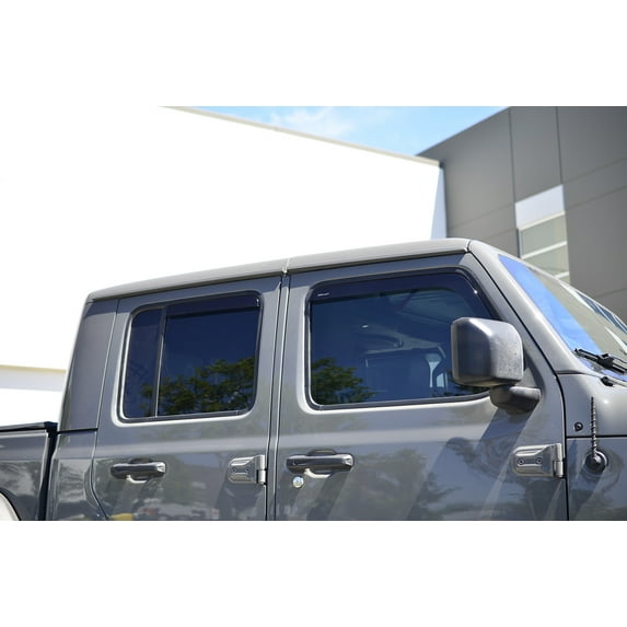 Wellvisors In-Channel Window Visors Wind Deflector 4 Pcs for Jeep Gladiator Wrangler 4 Door 2018 2019 2020 2021 2022 2023 2024 JLU 3-351JE003