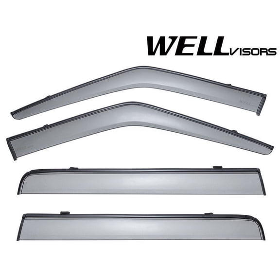 Wellvisors Side Window Visors Deflectors Rain Guards With Black Trim for 2005-2016 Land Rover LR3 / LR4 3-847LR002