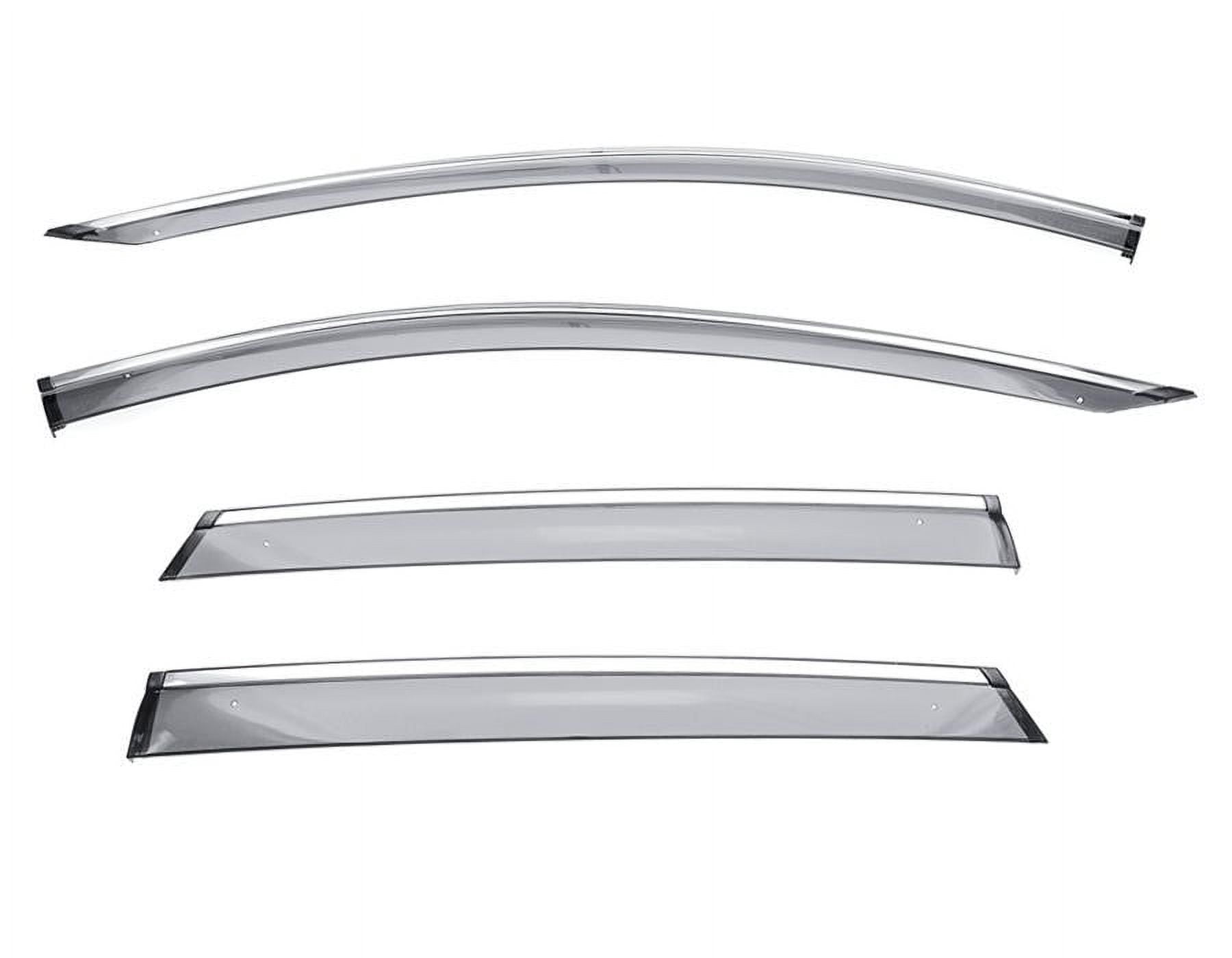 WellVisors Window Deflectors For Ford Escape 2020-2024 - Chrome Trim, Smoke Tint, No-Drill Installation