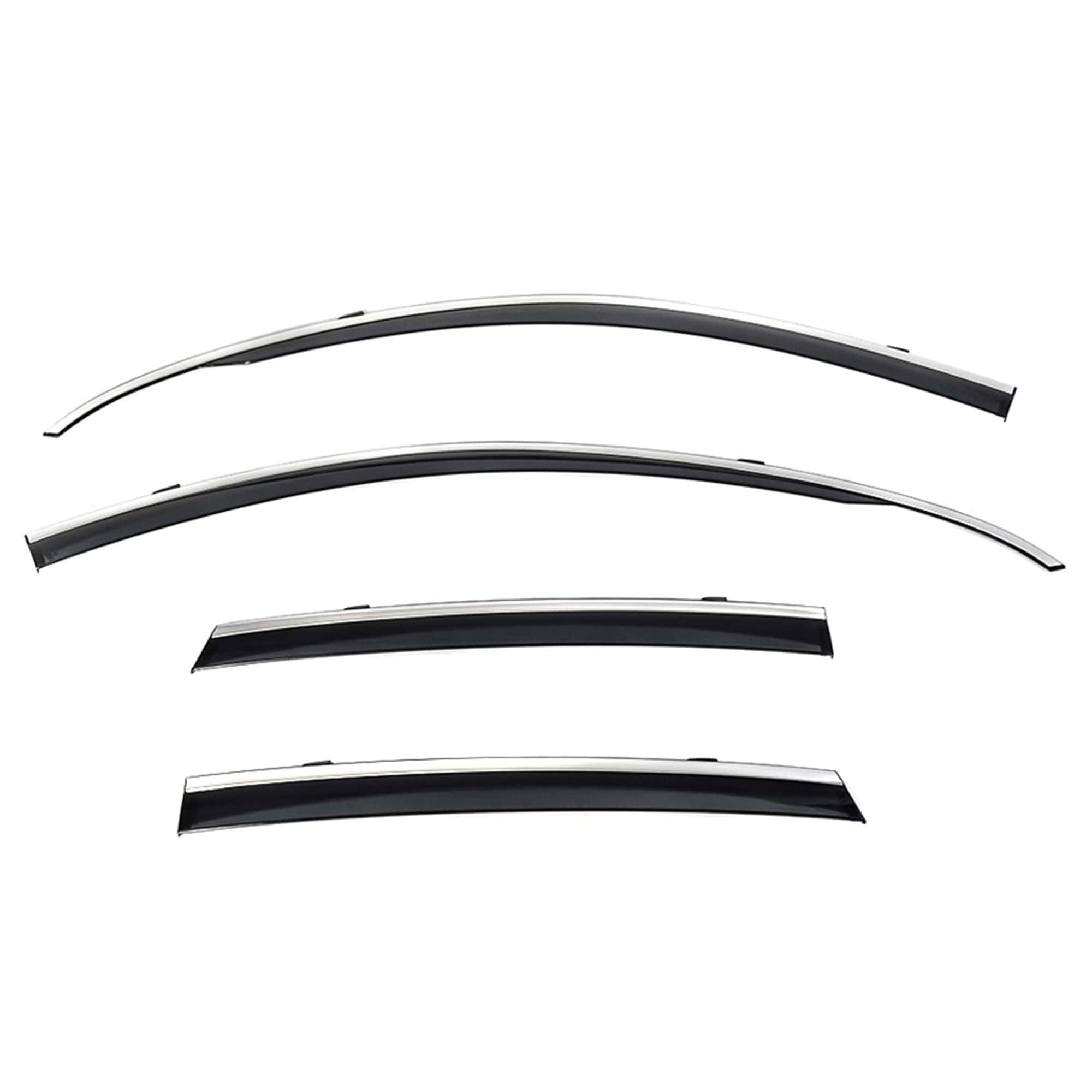 Wellvisors Side Window Visors Wind Deflectors Rain Guard With Chrome