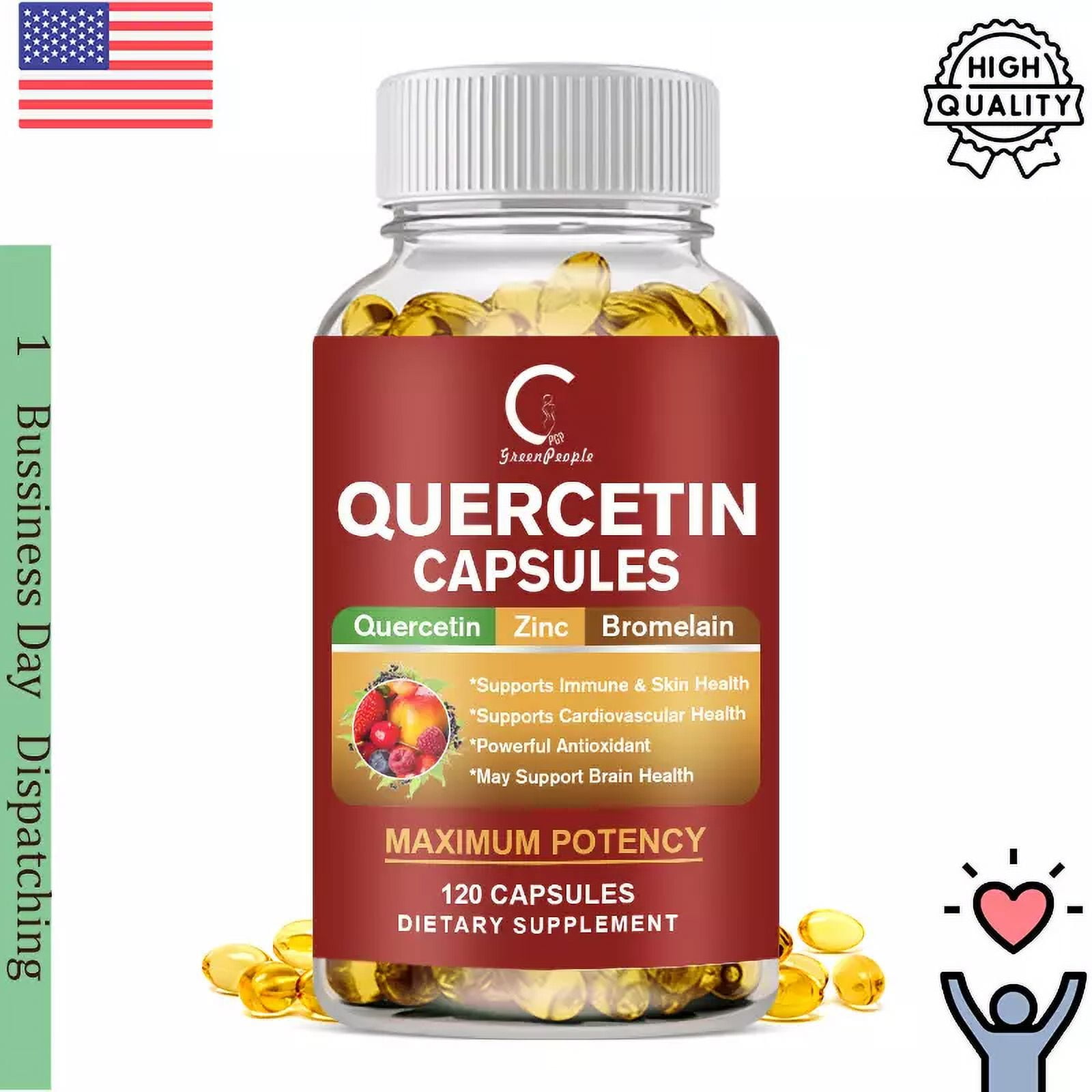 Wellvita 600MG Quercetin With Bromelain Ashwaga Natural Immune Support ...