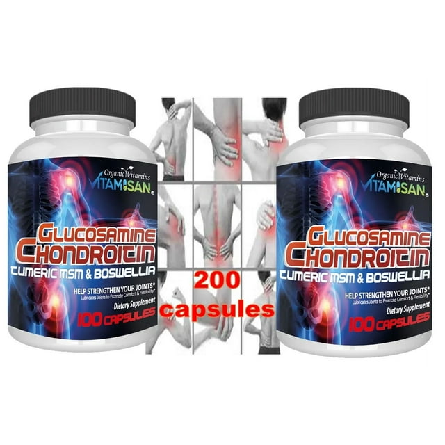 Wellvita Glucosamine Chondroitin Turmeric & MSM 200 CAPSULES Bones