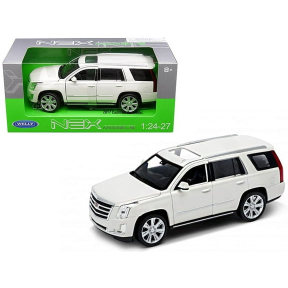 2017 Cadillac Escalade with Sunroof White 1 24 - 1 27 Diecast Model Car by Welly