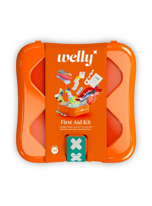 Welly Large First Aid Kit, Assorted Bandages and Ointments, 130 Count