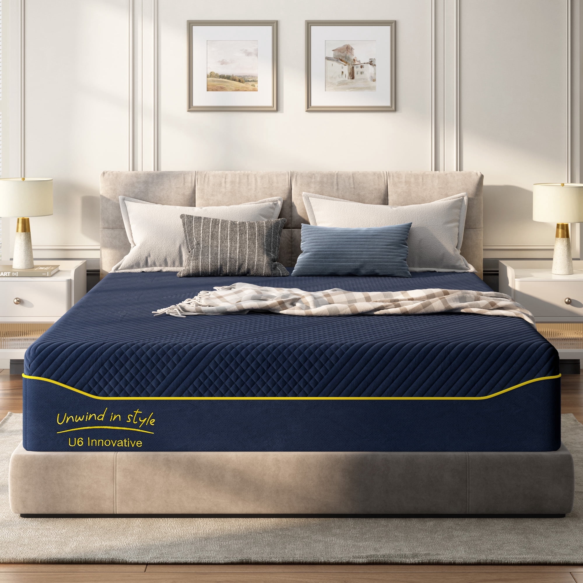 Wellynap 14" King Size with 3 Foam Layers, Gel-Infused Memory Foam Bed Mattress, Medium Firmness, Breathable and Washable, 100 Trials, Furniture Ergonomic