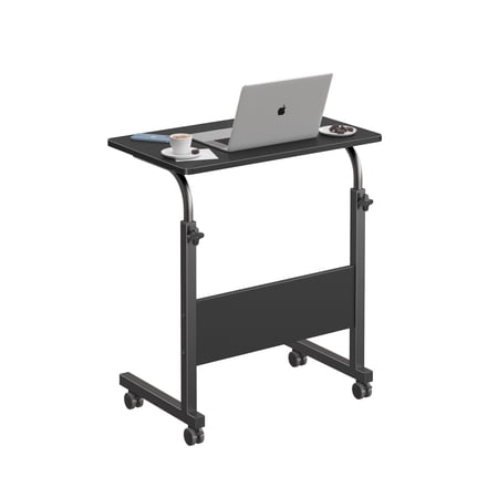 Wellynap 23.6" Mobile Side Table, Height Adjustable Laptop Computer Stand - Black