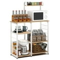 thumbnail image 1 of Wellynap Coffee Bar, Vintage Bakers Rack with 4-Tier Kitchen Shelves, Microwave Stand for Kitchens with Storage, Oak, 1 of 8