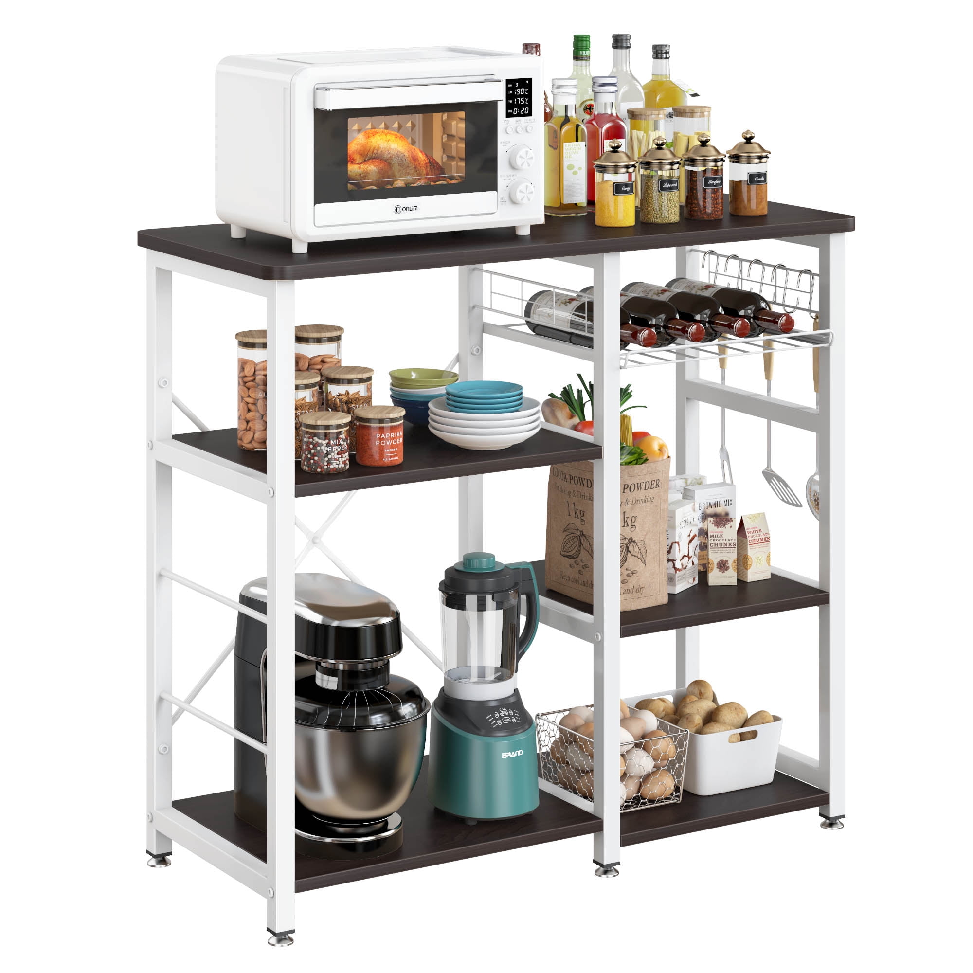 Kitchenaid Bake 3 Racks Wellynap Kitchen Baker's Rack, Coffee Bar Cabinet, Microwave Stand 3 ...