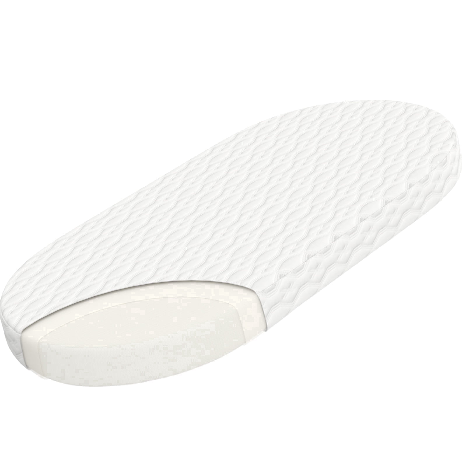 Wellzee Baby Crib Mattress Oval 30"x15", Firm Flat Sleeping Surface, Breathable & Washable Cover, Standard Size Infant Mattress