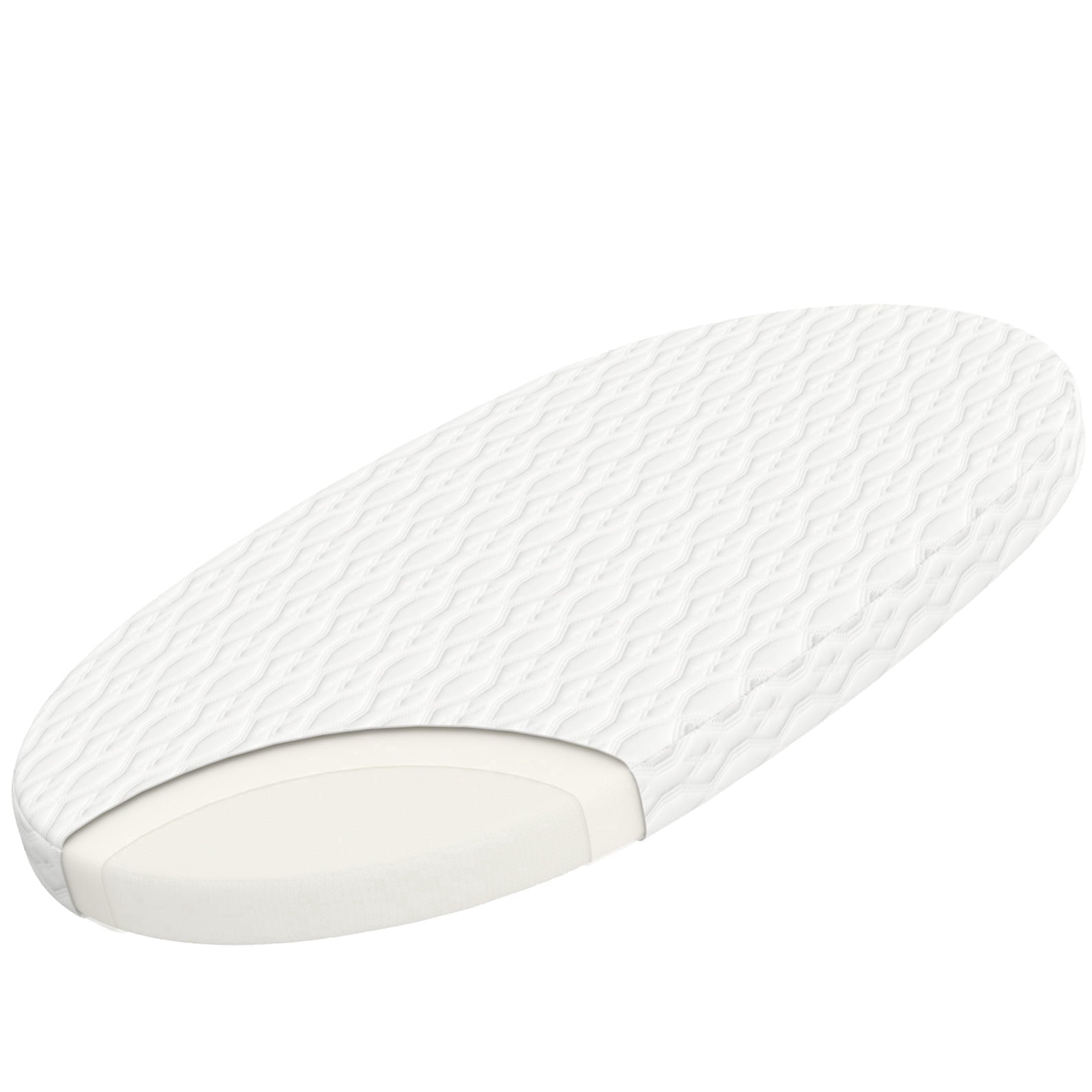 Wellzee Oval Bassinet Mattress 29"x17", Fits for 4moms MamaRoo Bassinet, Skin-Friendly Materials, 100% Breathable & Washable Cover, Waterproof Lining, Suppotive High-Density Foam
