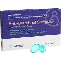 Welmate Anti-Diarrheal Sotfgels - Loperamide HCL 2 mg - Diarrhea Relief - 24 Count Blister Pack