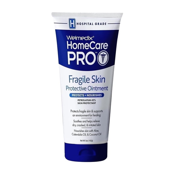 Welmedix HomeCare Pro Fragile Skin Protective Ointment Hospital Grade, Barrier Cream & Skin Protectant for Eczema, Bed Sores - 5 oz Tube (1 pack)