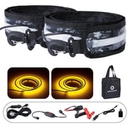 Welmotive 12V 4ft Led Light Strip Dimmable Camping Awning Light with 140 SMD 2835 LED Chips Cabinet Lights, Rv Accessories Waterproof IP67 Multi-Functional Use for Car Tent, RVWhite & Amber, 2 Kit