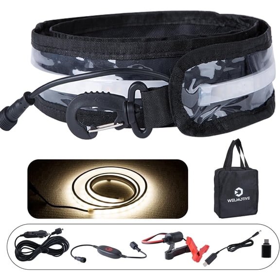 Welmotive 12V 4ft Led Light Strip Dimmable Camping Awning Light with 140 SMD 2835 LED Chips Cabinet Lights, Rv Accessories Waterproof IP67 Multi-Functional Use for Car Tent, Camper Motorhome (White)