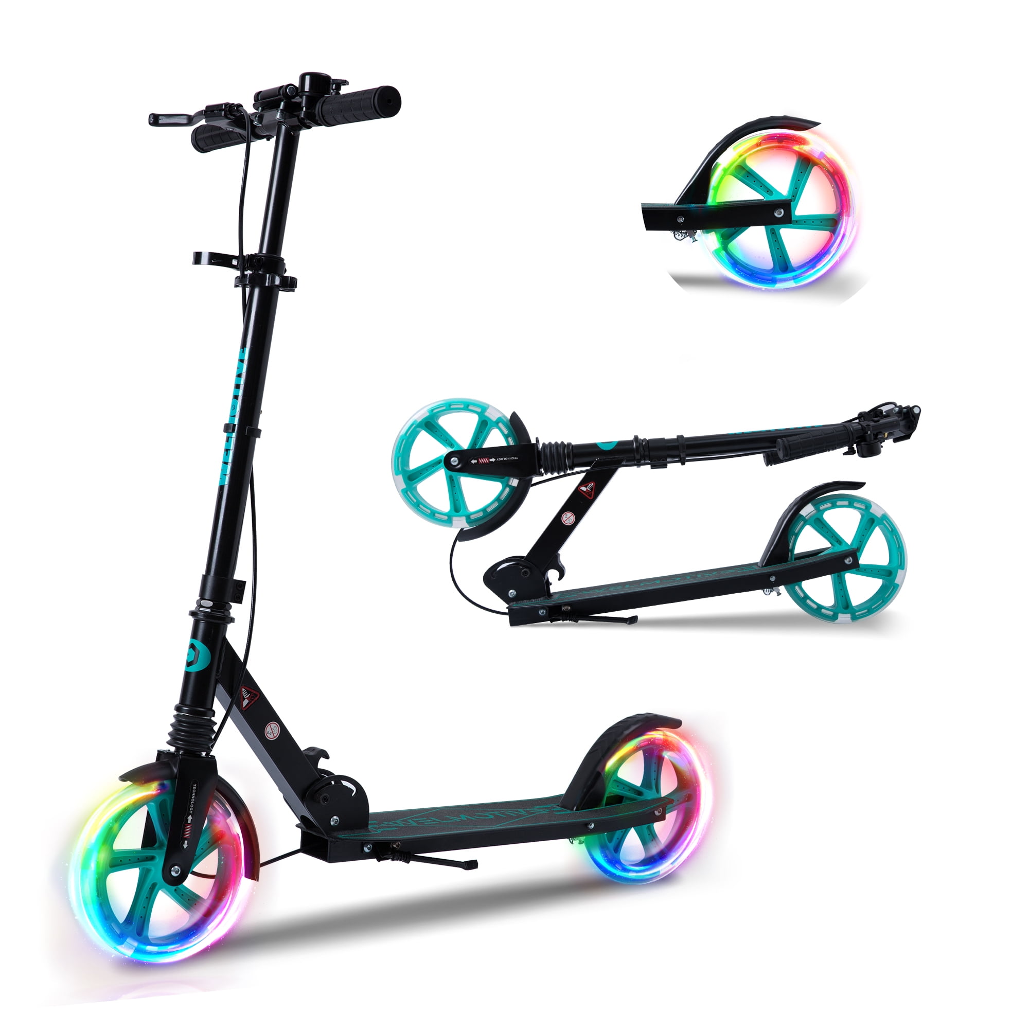 Welmotive, Kick Scooter, with LED Wheels, for Kids 6+ Teens