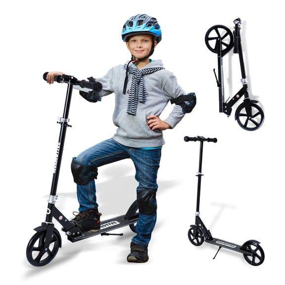 Welmotive Scooter for Kids Ages 6+, Teens & Adults, Lightweight Kick Scooter 3 Adjustable Heightand Rear Brake, Big Wheel Foldable Scooter for Indoor & Outdoor.