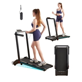 Welmotive Treadmill with Auto Incline Walking Pad Underdesk Foldable with Handlebar for Home Office Potable Compact Running Machine Caminadora Up to 13% 6 Levels Remote Control Indoor Fitness Black
