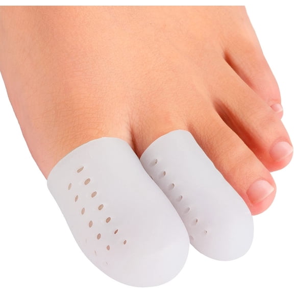 Welnove 16 Pack Gel Toe Protectors & Breathable Toe Sleeves – Pain Relief for Corns, Blisters, Ingrown Toenails – 10 Large for Big Toes + 6 Medium for Small Toes – White