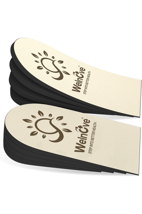 Adjustable Heel Lift Inserts, 4 Layers Shoe Lifts for Leg Length Discrepancy, Heel Pain, Cushioning Support for Heel Comfort (Beige, Size S, 2 Pack)
